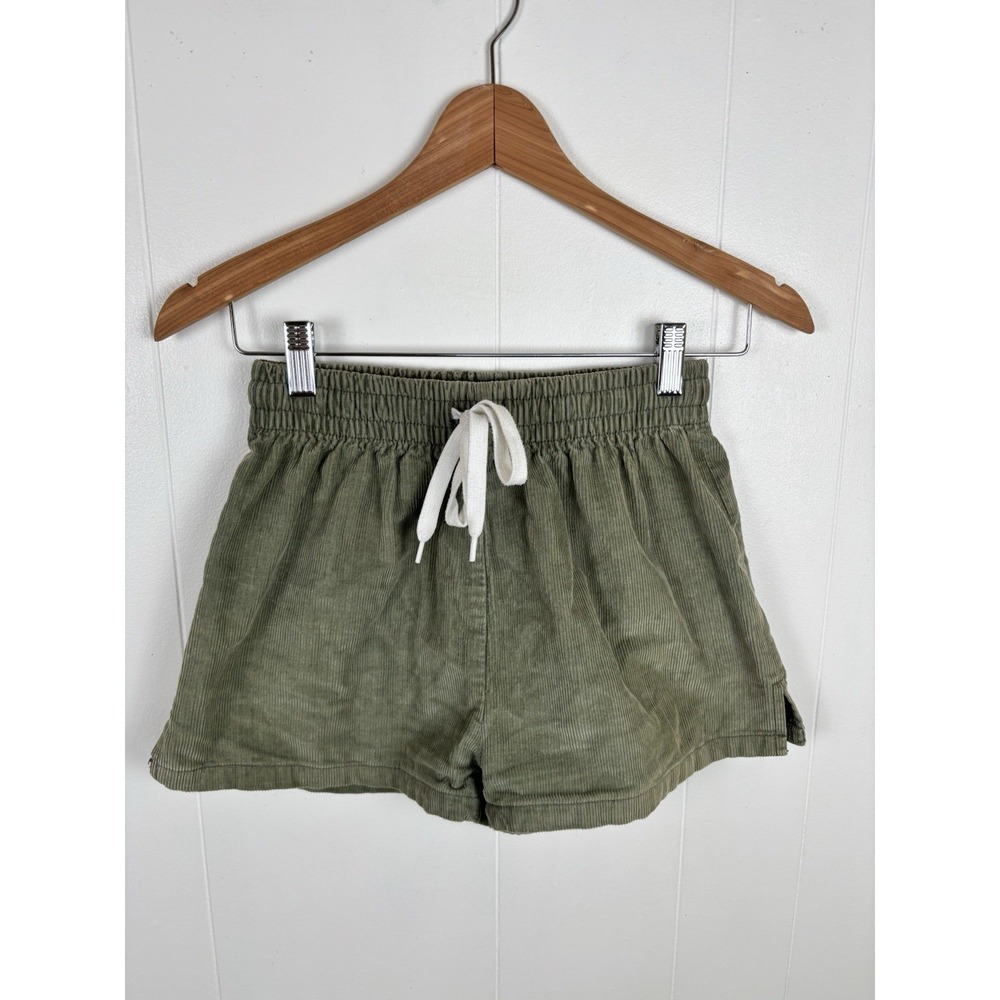 Urban‎ Outfitters Sz Small Sage Green Corduroy Pull-On Drawstring Shorts